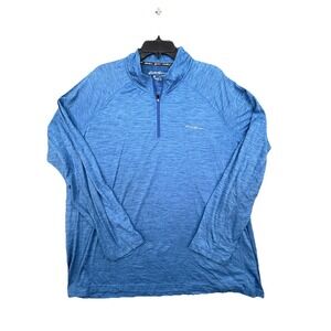 Eddie Bauer Pullover Mens 2XL Blue Motion FreeDry Quarter Zip Athletic Shirt